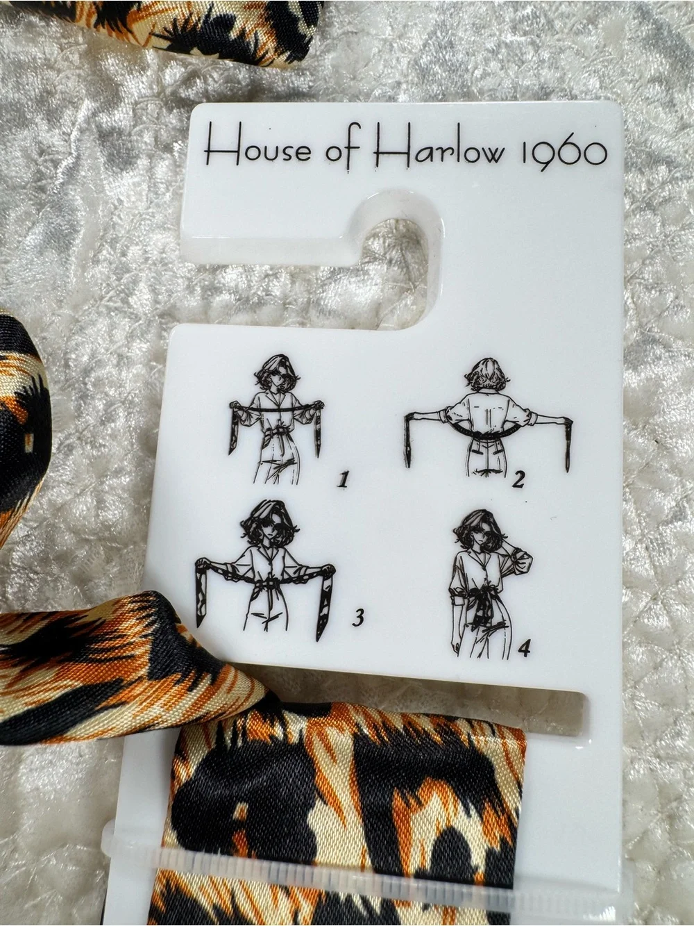 NWT House of Harlow 1960 Leopard Scarf Chain Belt